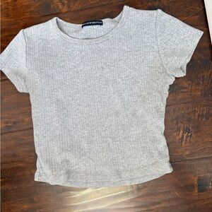 Brandy Melville Heather Gray Ribbed Tee